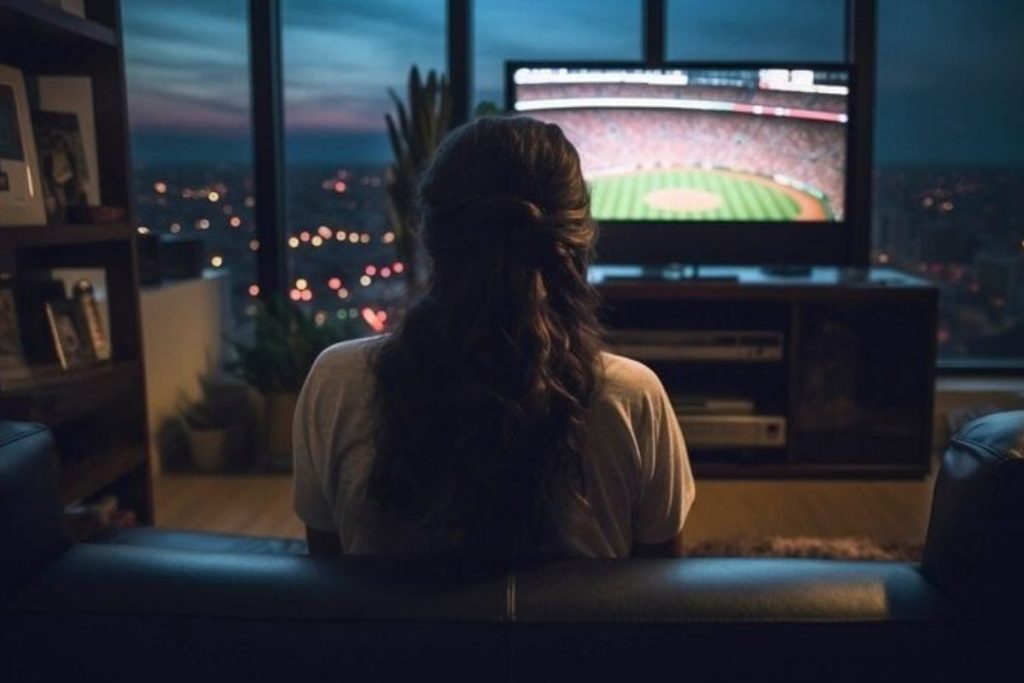 Various IPTV channels displayed on a digital screen.